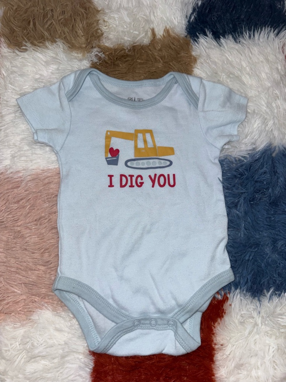 I dig you 6-9 month onesie baby construction
